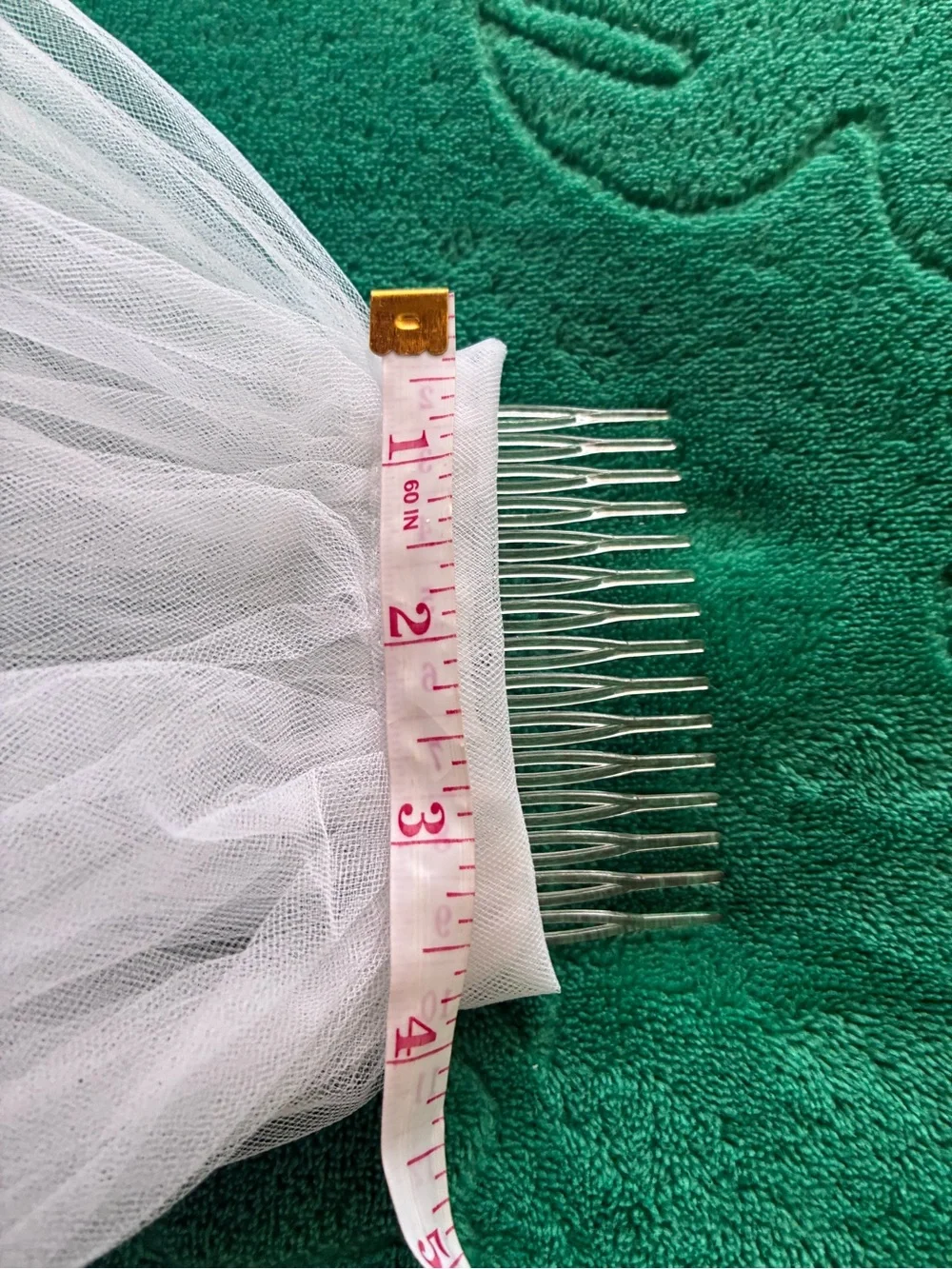 Veil for communion, dress up bridal 34 in on a 4 inch comb